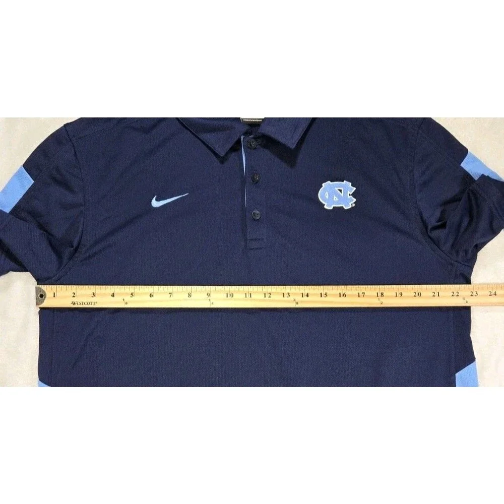 Mens Nike DriFit North Carolina Tar Heels Short Sleeve Polo Shirt Blue Large